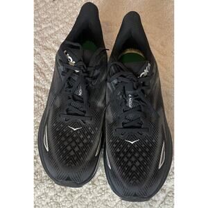 HOKA ONE Clifton 9 Running Shoes Black White Size 11.5 WIDE Men/Insole Not Hoka